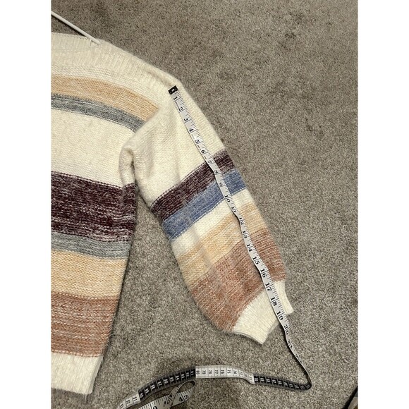 PINCH Hilda Cream Multi Striped Eyelash Knit Sweater Size Medium - Picture 7 of 8